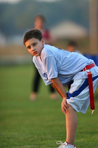 flag football plays 5 on 5. first down, one zone 5 yards